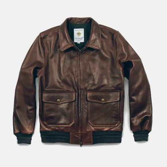 Taylor Stitch Golden Bear Seca Bomber Aviator Leather Jacket